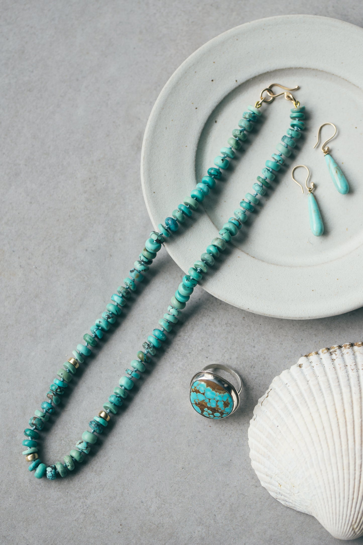 Genuine turquoise & 14k clasp necklace