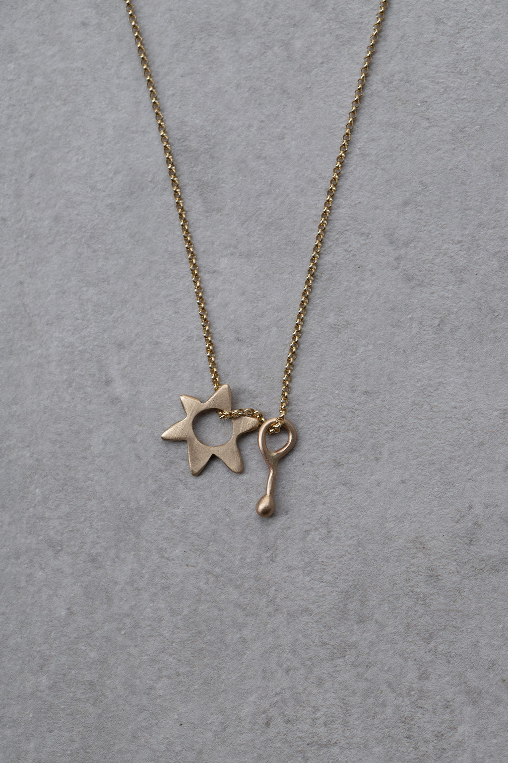 14k gold sun & drop necklace