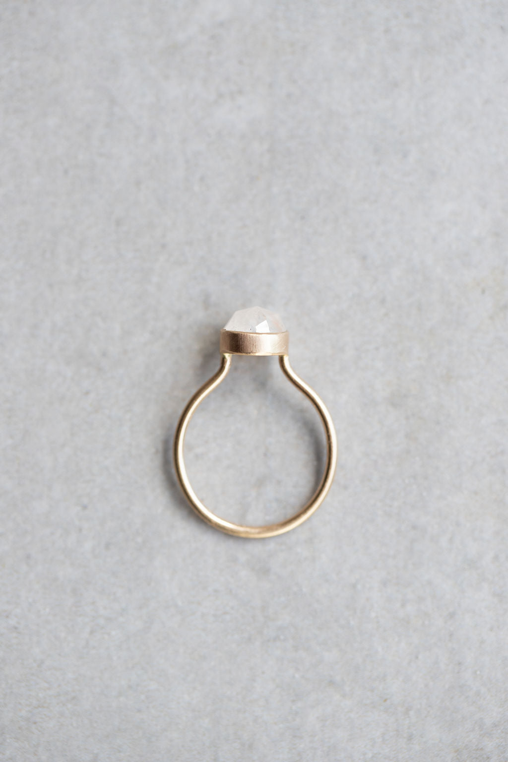 14k gold rose cut gemstone ring