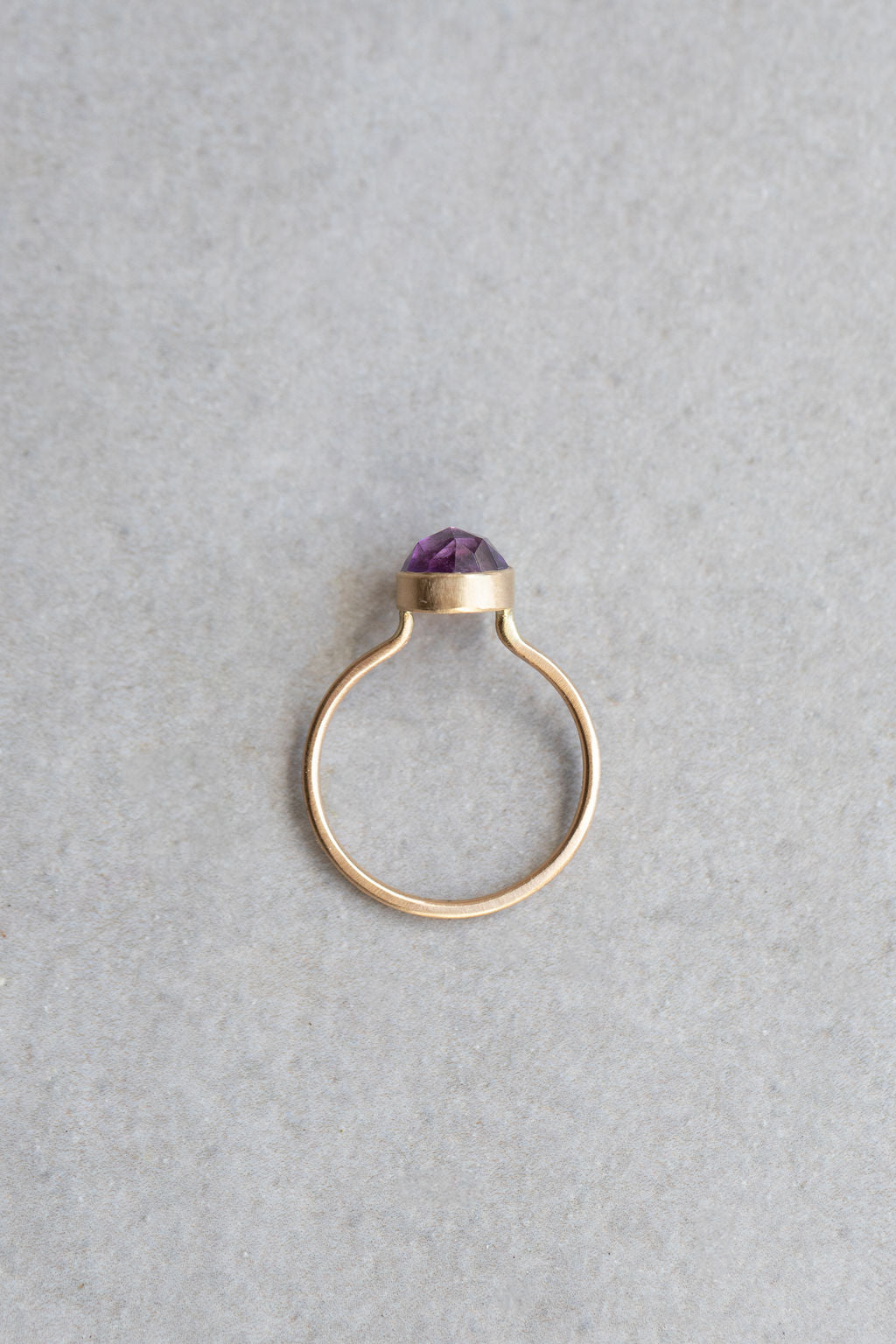 14k gold rose cut gemstone ring
