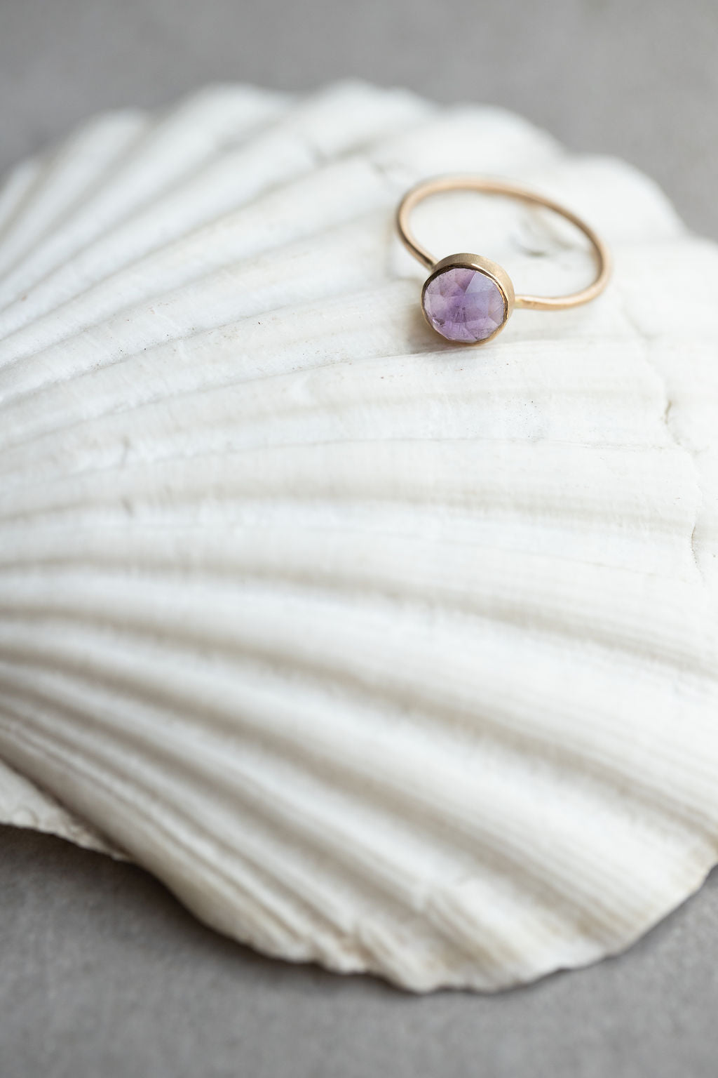 14k gold rose cut gemstone ring