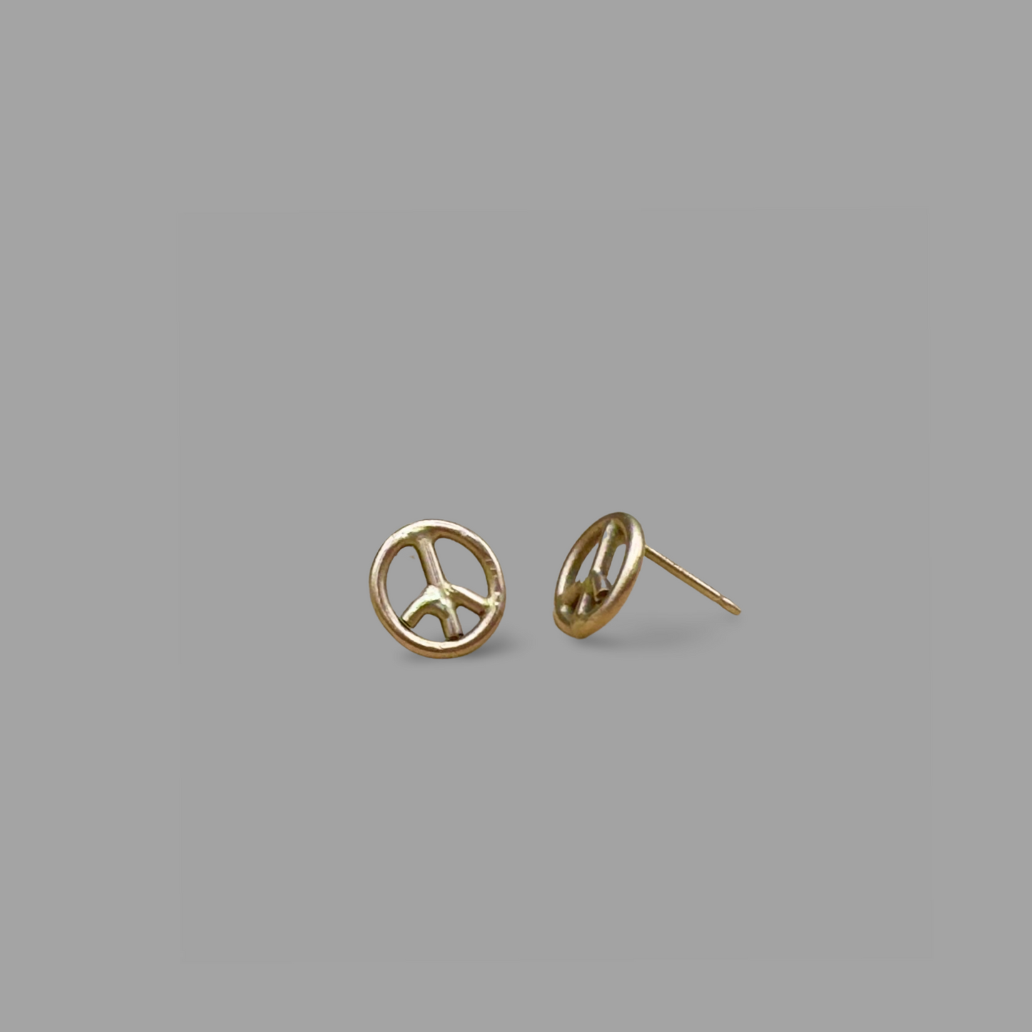 14k gold Peace stud earrings