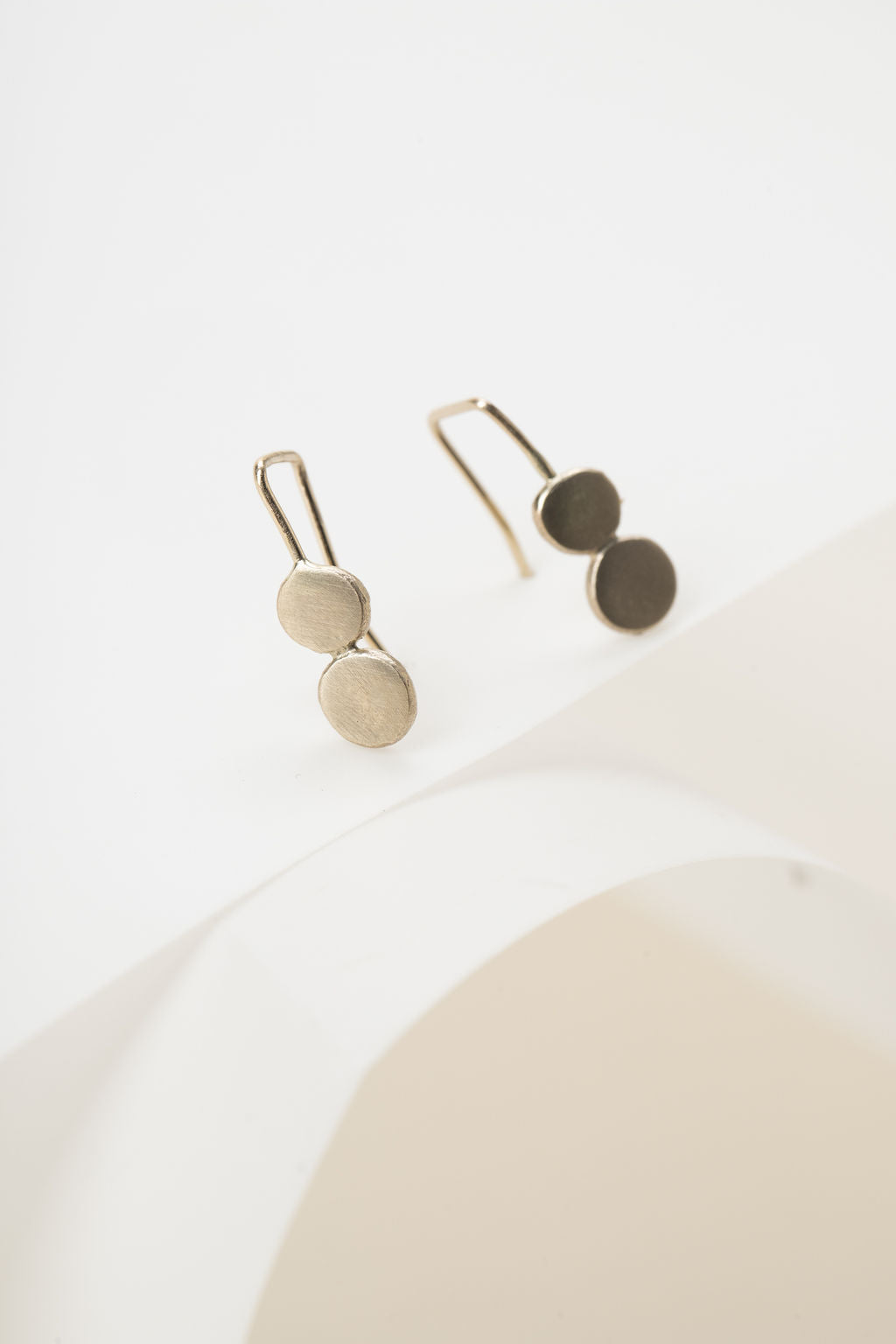 14k gold double smash earrings