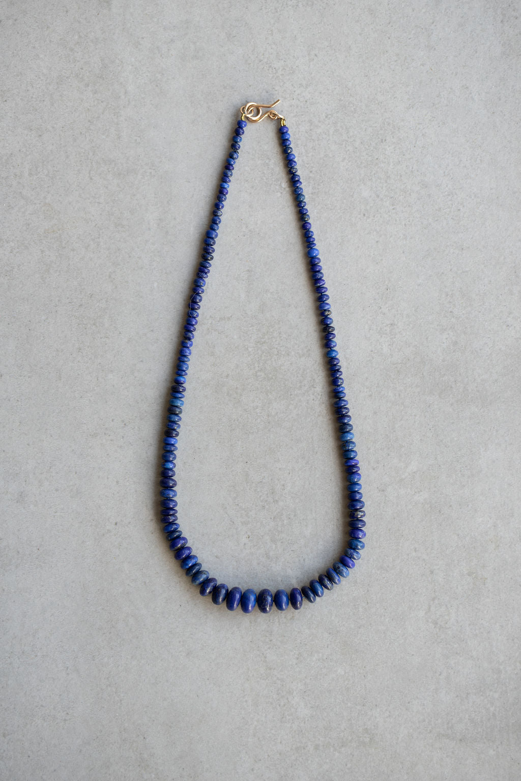 Graduated Lapis and gold clasp necklace