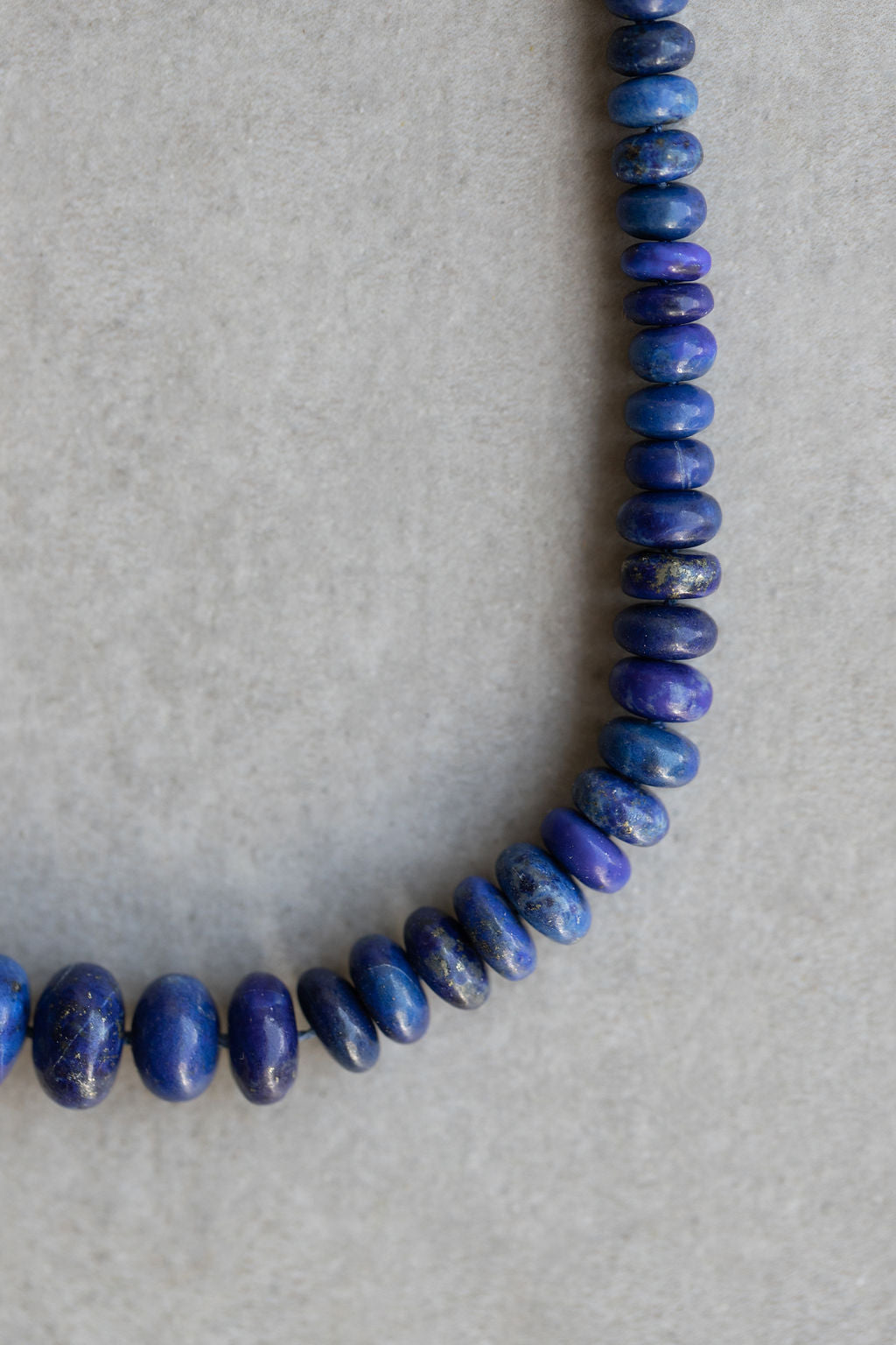 Graduated Lapis and gold clasp necklace