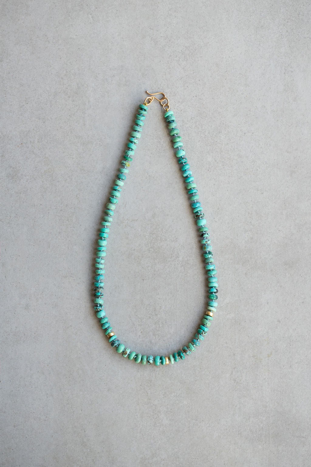 Genuine turquoise & 14k clasp necklace