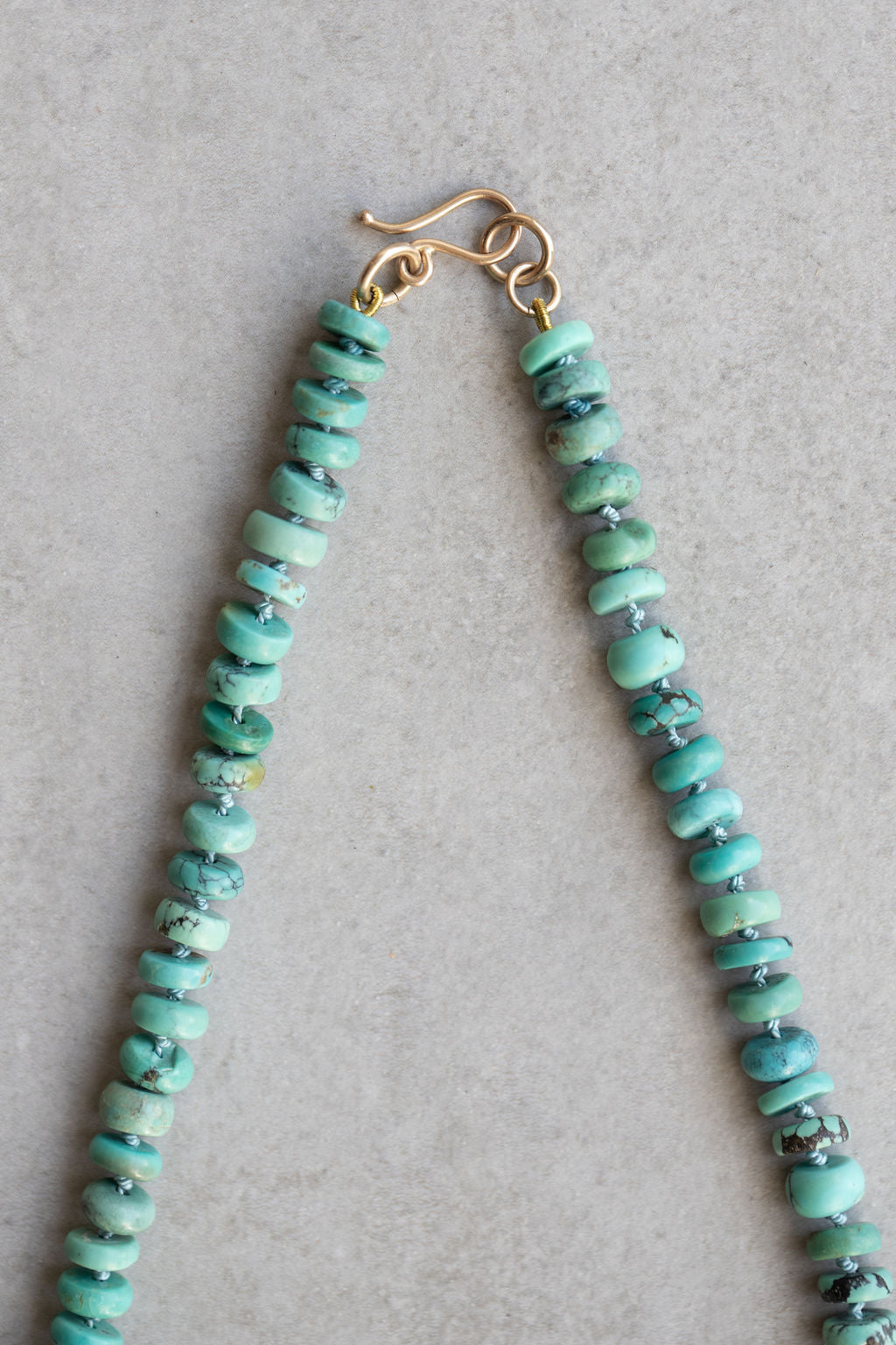 Genuine turquoise & 14k clasp necklace