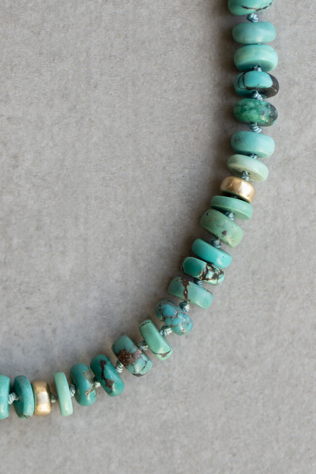 Genuine turquoise & 14k clasp necklace